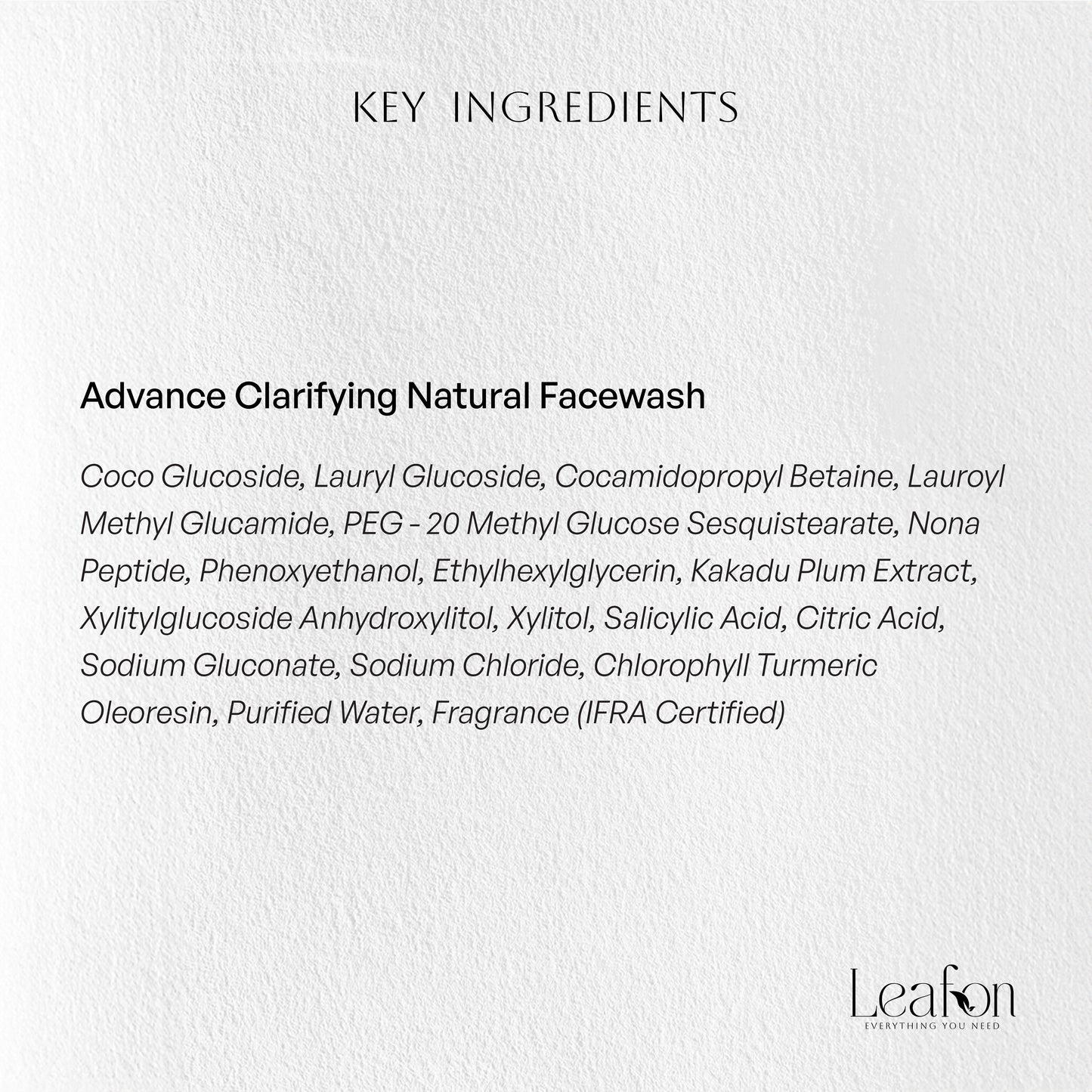 leafon advance clarifying natural face wash 
