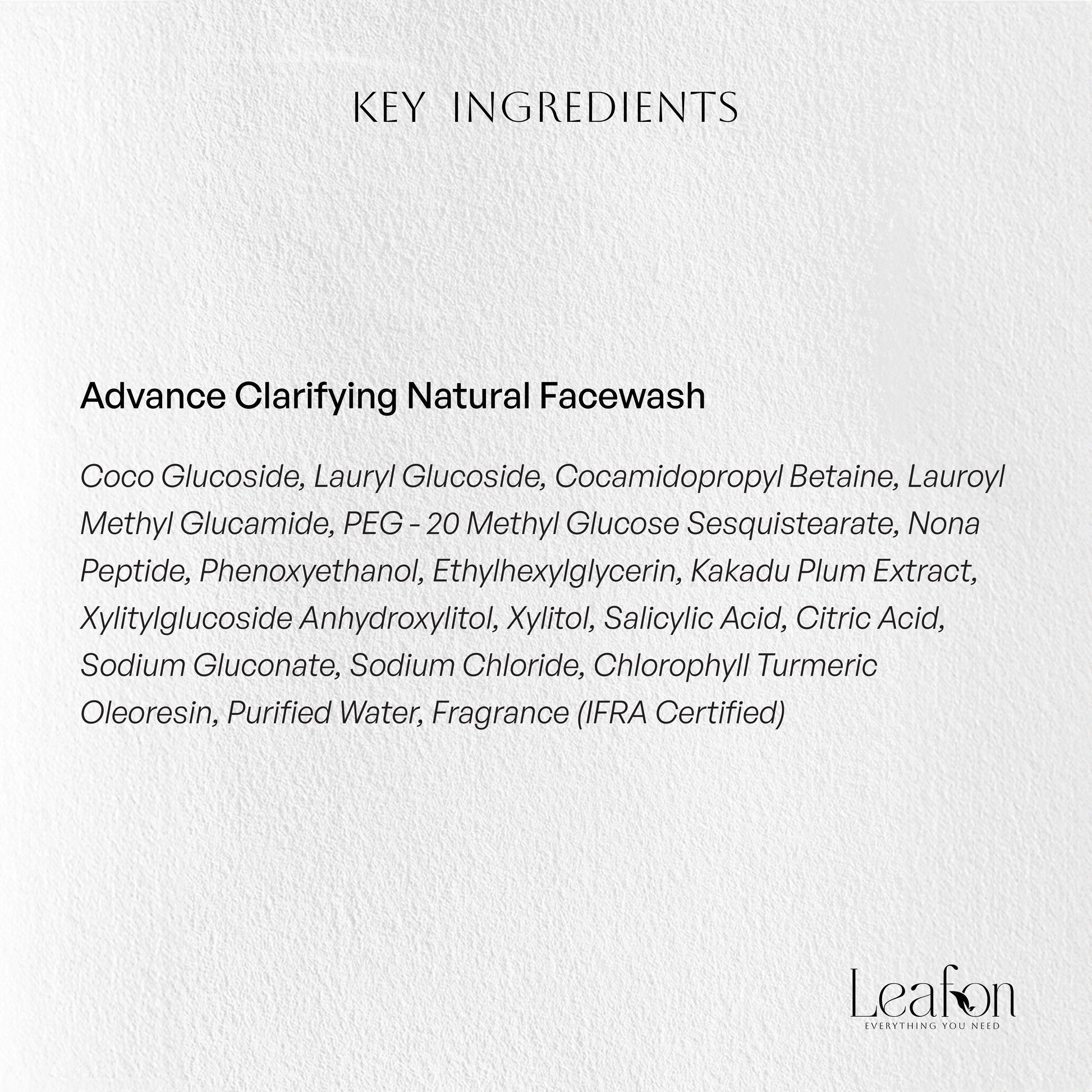 leafon advance clarifying natural face wash 