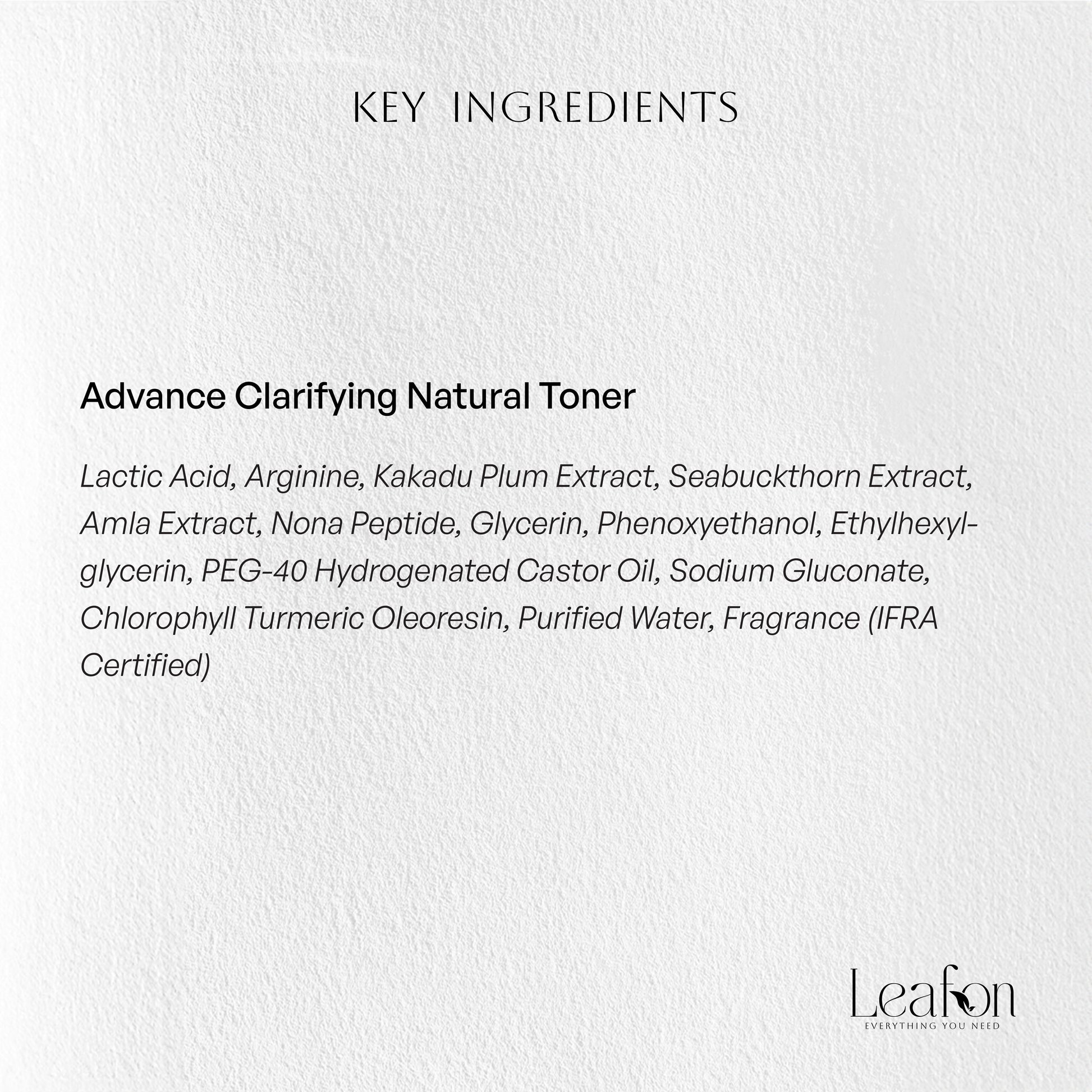 advance clarifying natural face toner key ingredients 